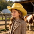 thumbnail image 2 of Ccpelsie Toddler Cowboy Hat for 2t 3t 4t 5t 6t 7t Kids, Baby Infant for Birthday Parties Boys and Girls Wear(Yellow,4-10 Years), 2 of 9