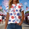 thumbnail image 4 of felwors Women's Patriotic USA Flag & Bald Eagle Fireworks T-Shirt – Short Sleeve Crew Neck Casual 4th of July Tee for Outdoor Gatherings (Sky Blue, XXL), 4 of 8