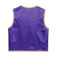 thumbnail image 6 of iiniim Mens Arabian Prince Lamp Roleplay Costume Stain Vest Gold Trim Sleeveless Open Front Waistcoat Dark Purple XXL, 6 of 7