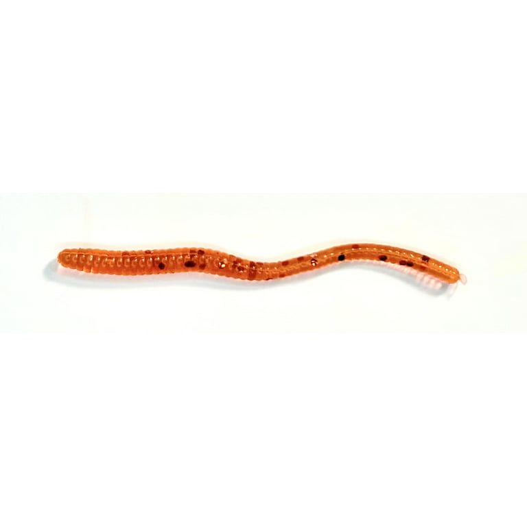 Appalachian Baits Mountin WormZ Sweet Tater 2 1/4 inch Soft Sinking Fishing Bait Worms, Scented, 15 Count, Orange