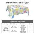 thumbnail image 7 of Wukai Hand Drawn Colored Hearts Waterproof Tablecloth for Kitchen Dining, Fits Square Tables for 2-4 Seats -54"x54", 7 of 7