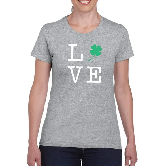 Love Clover Shaped T-Shirt Women -Smartprints Designs, Female Small