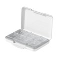 thumbnail image 3 of Pastillero de viaje, dispensador de pastillas, portátil, impermeable, con 8 compartimentos, para uso semanal, ideal para camping, oficina y hogar. Blanco, 3 of 9