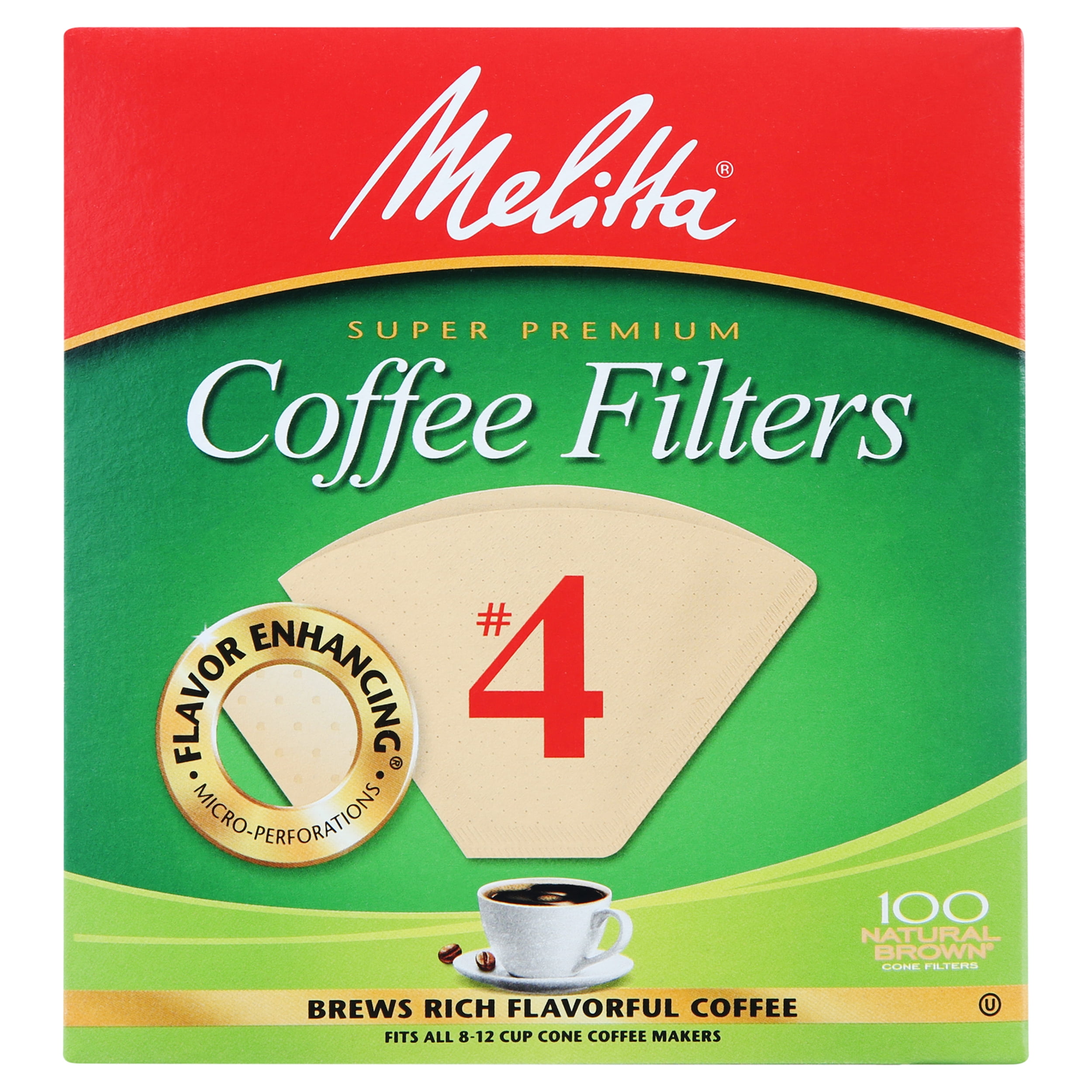100 Ct 5 pack Melitta #2 Natural Brown Cone Coffee Filters