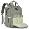 LAND Baby Diaper Backpack, Multifunction Waterproof Travel Nappy Changing Bag Mommy Gray Color