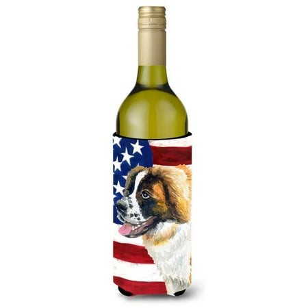 

Saint Bernard Patriotic Wine Bottle Beverge Insulator Hugger