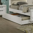 thumbnail image 6 of Glamorous Look Pearl White 3pc Bedroom Set Full Size Bed w Trundle LED Light Embossed Panels 2xNightstands Contemporary Style, 6 of 9