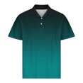 thumbnail image 4 of USNSM Men's Gradient Printed Button Down Shirt Cotton Short Sleeve T Shirt Moisture Wicking Tee Shirt Lapel Lightweight Summer Tops Green XXXXL, 4 of 6