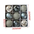thumbnail image 2 of AYktou 9 Pcs Christmas Balls Set, 3.2 Inch Painted Snowflake Christmas Tree Decor Hanging Ball Combinations Ornaments for Winter Christmas Tree Ambiance Embellishes Wedding Birthday Scene Matching, 2 of 6
