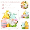 thumbnail image 4 of Ayieyill Easter Gnomes Decorations Easter Bunny Gnomes Cute Spring Swedish Tomte Gnomes Resin Gnome Figurines Tiered Tray Collectible Tabletop Farmhouse Decor (Bunny Gnome), 4 of 7
