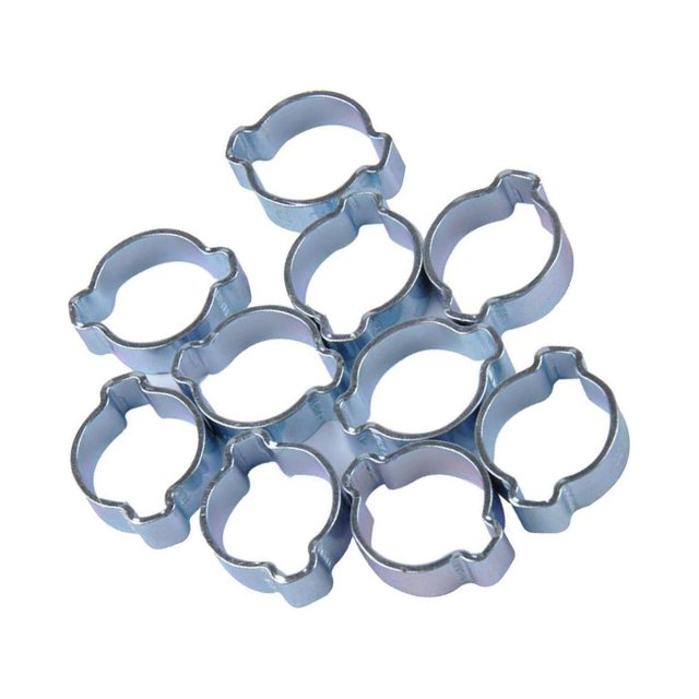relayinert DOUBLE EAR CLIPS ,O CLAMP ,ZINC ,10 PACK PLATED STEEL 13 to 15mm 1Set