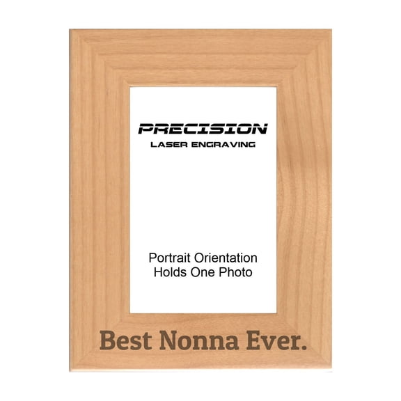 PrecisionNC Nonna Frames Best Nonna Ever Engraved Natural Wood Picture Frame Gift from Grandchild 4x6 Portrait