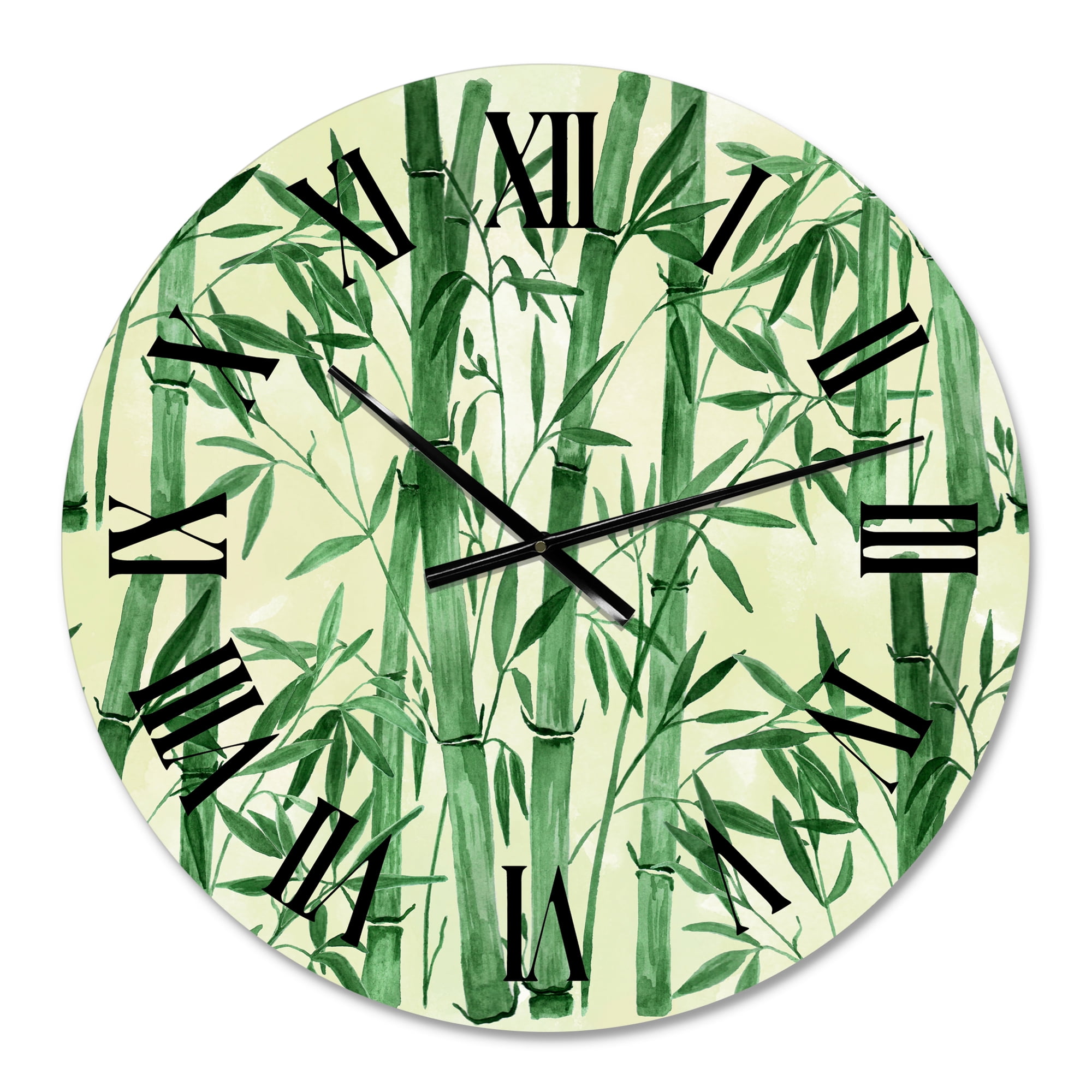 Designart 'Bamboo Branches In The Forest I' Tropical Wall Clock