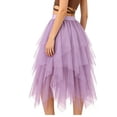 thumbnail image 6 of Ynynloco Skirts for Women Midi Long Fairy Skirt Tutu A-Line Mesh Asymmetrical Layered High Elastic Waist Halloween Skirts, 6 of 6