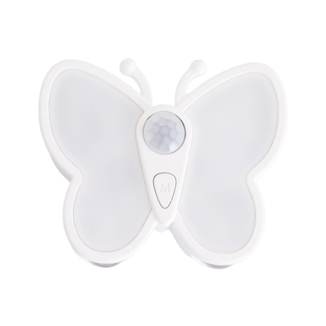 Luz nocturna de mariposa con sensor de movimiento recargable por USB para escaleras de pasillo FLhrweasw