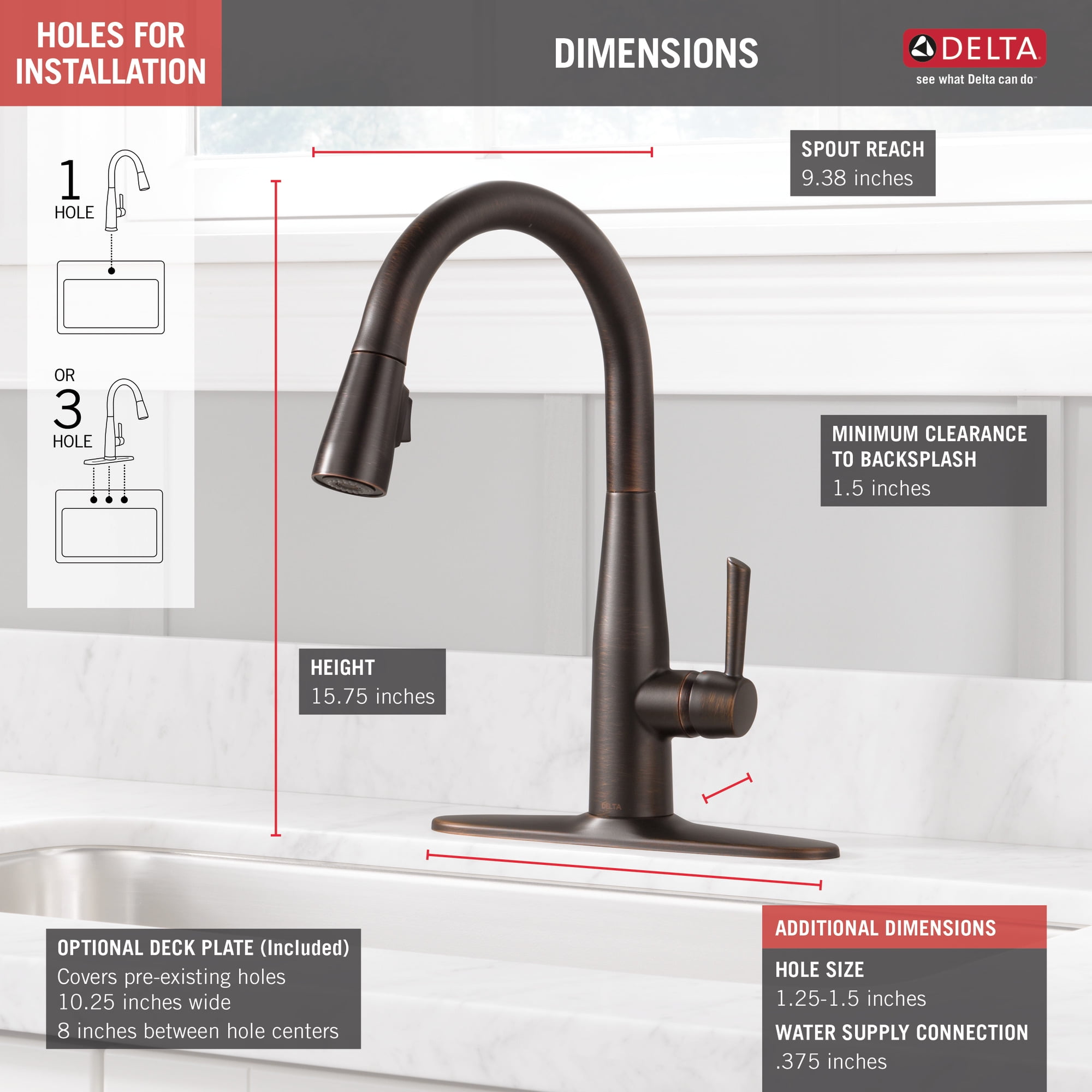Delta Essa Single Handle Pull-Down Kitchen Faucet in Venetian Bronze 9113-RB-DST