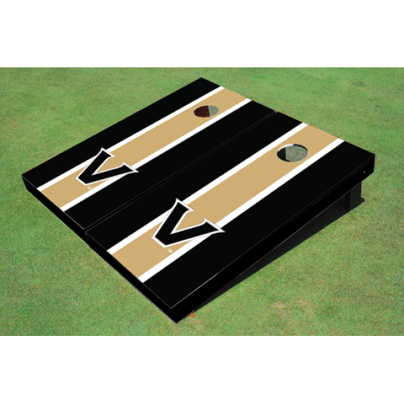 Vanderbilt University Gold And Black Matching Long Stripe Cornhole Boards