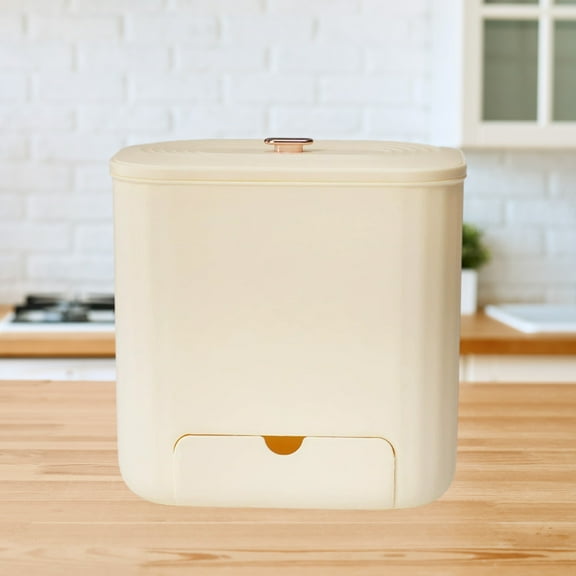 AuroraX Stylish Kitchen Trash Can with Lid Yellow 1.6 Gallon Garbage Container Basket Plastic Art Deco Trash Bin for Narrow Spaces