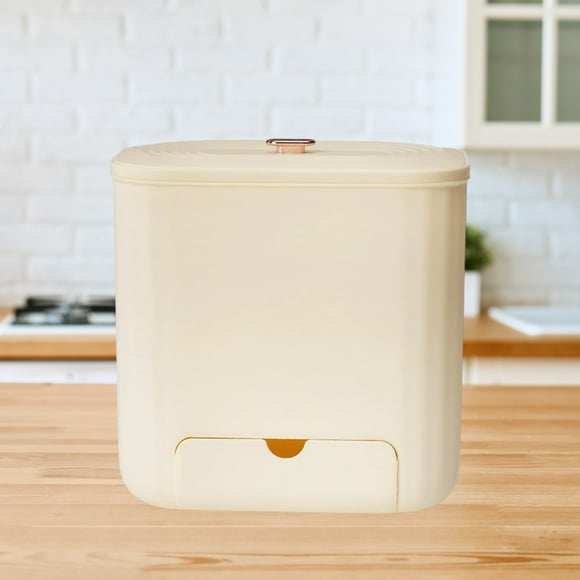 Birdeem Poubelle de Cuisine Compacte avec Couvercle à Anneau de Pression Automatique, Utilisation Multi-Scène pour Salle de Bain Dortoir et Extérieur, Design en Plastique Durable, Facile à Nettoyer et Anti-Odeurs