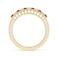thumbnail image 2 of ANGARA Natural Ruby and Diamond Half Eternity Wedding Ring in 14K Yellow Gold for Women (Size-2mm) | July Birthstone Jewelry for Her, 2 of 9