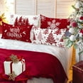 thumbnail image 4 of 12x22 Red Christmas Pillow Covers Set of 4, Lumbar Pillowcase, Winter Decorative Pillow Case, Merry Christmas Tree Cushion for Indoor Home Bedroom Sofa Xmas Couch Decor, 4 of 6