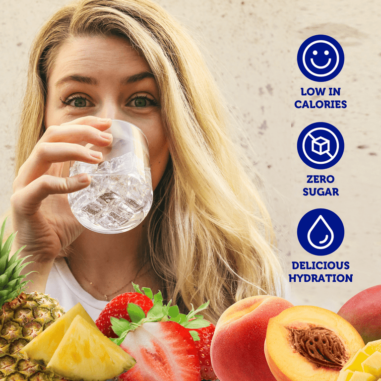 Dole Powdered Drink Mix Variety Pack, Tropical Splash, Peach Mango, Strawberry Pineapple, Sugar-Free, 30 Count