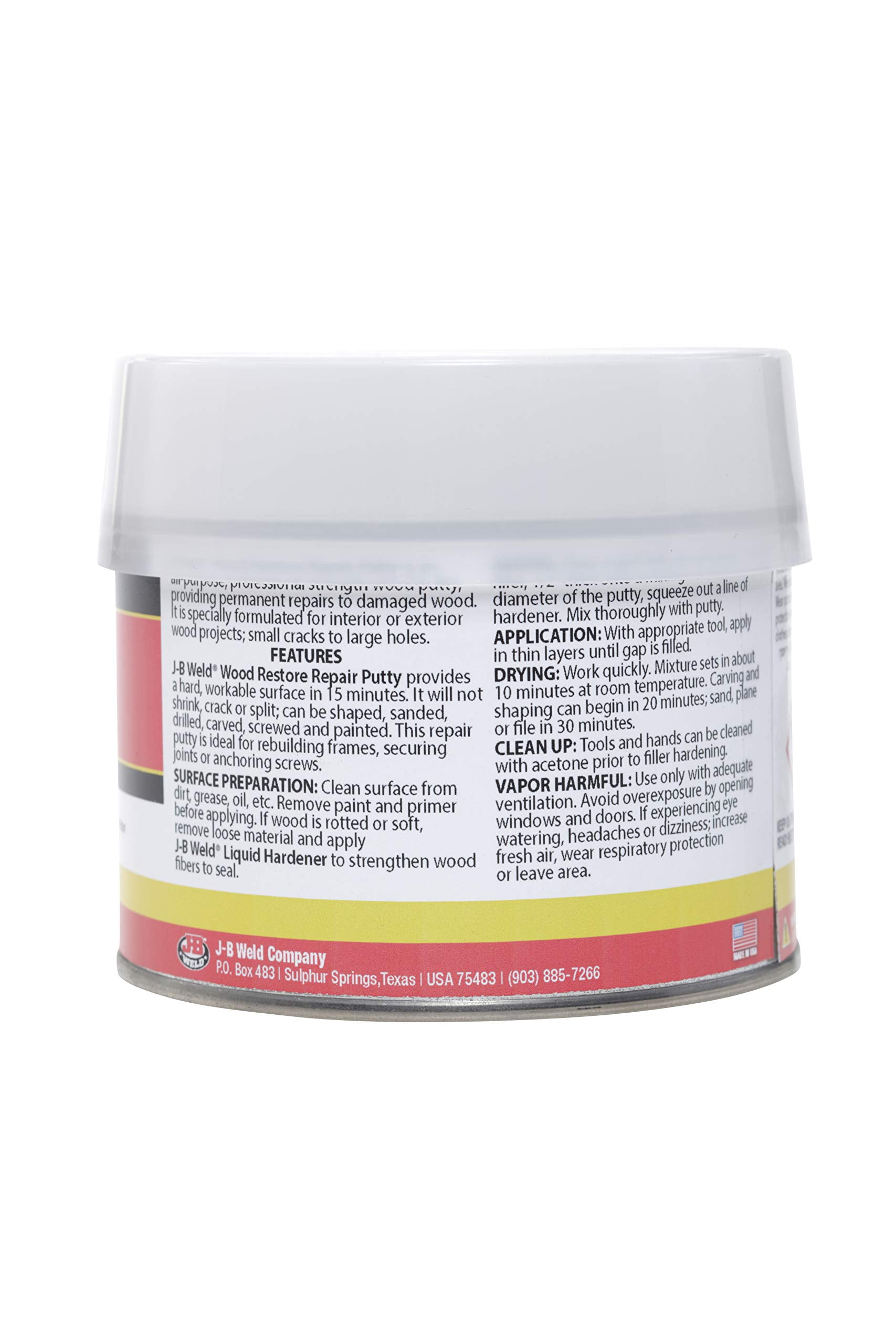 J-B Weld 40003 Wood Restore Repair Putty - 0.75 Pt. Putty, 0.75 Oz. Hardener