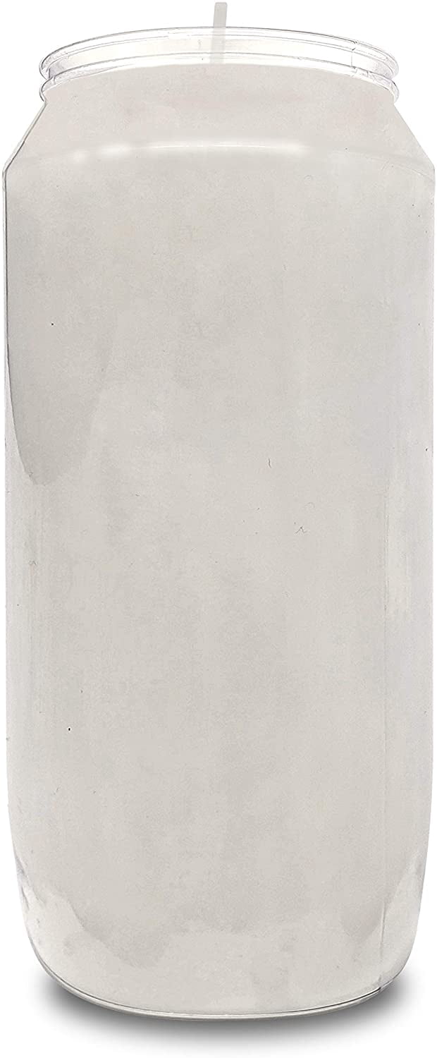 Hyoola 6" Tall White Prayer Candles, 7 Day Long Burning Memorial, Religious Vigil Candle in Plastic Jar, 20-Pack