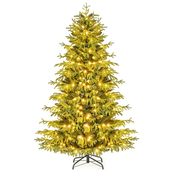 Costway 6 FT Artificial Christmas Tree with 270 LED Lights, 746 Branch Tips for Home Party