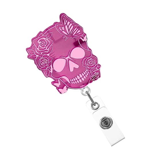 Acrylic Badge Reels Retractable Keychain Badge Holder Name Card Holder