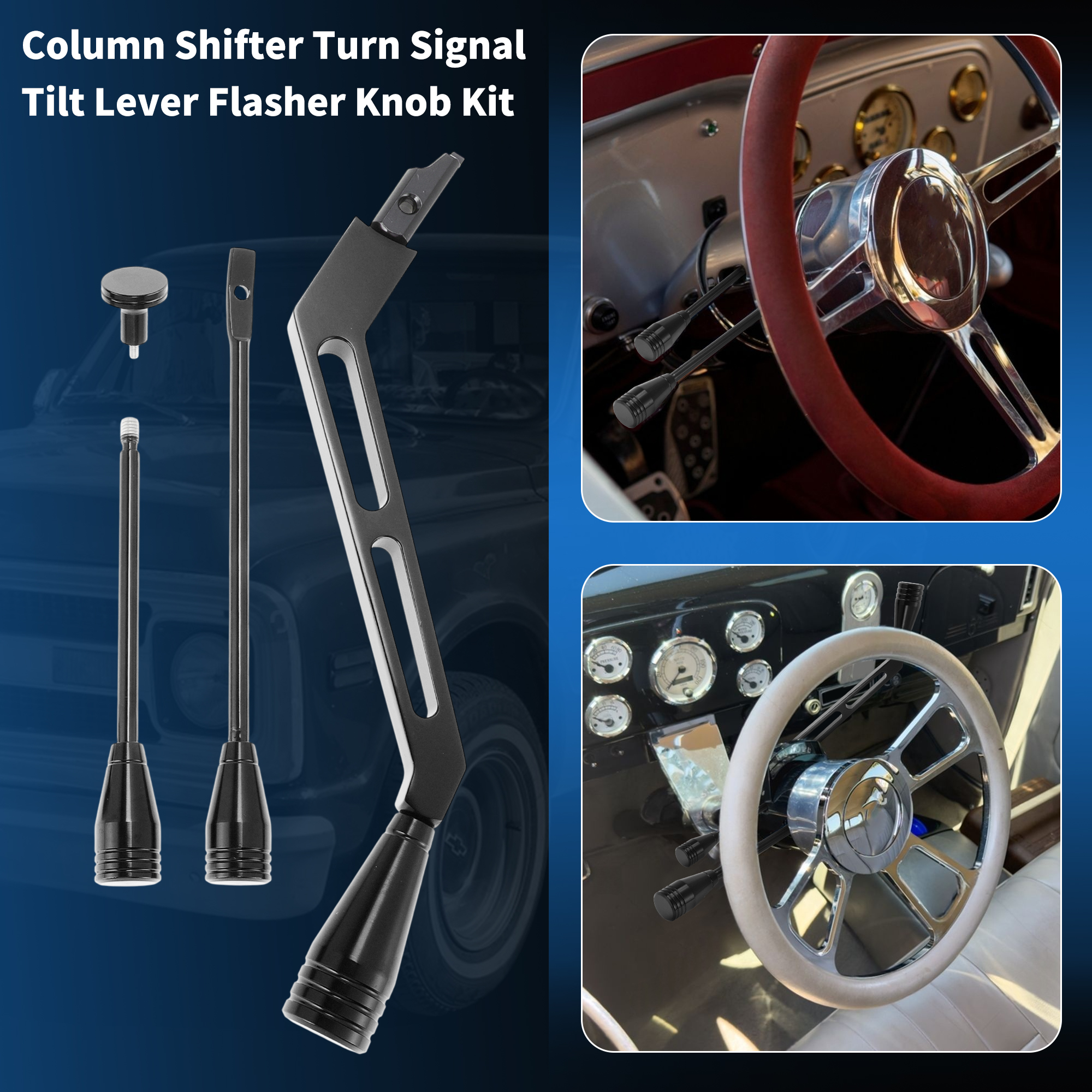 Unique Bargains Turn Signal Tilt Lever Kit for GM 67-94 Standard Column Shifter Black