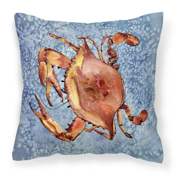 Carolines Treasures 8147PW1414 Crab Decorative Canvas Fabric Pillow, 14Hx14W, multicolor
