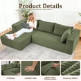 thumbnail image 5 of Korser Sectional Sofa with L-Shape Chaise Modern Modular Cloud Couch with Deep Seating Upholstered Sofa for Living Room Bedroom, No Assembly Required,Green, 5 of 7