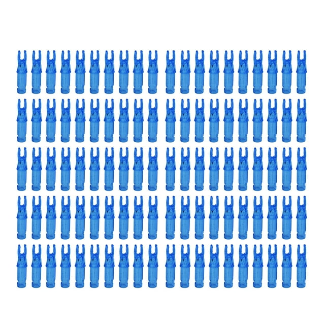 100pcs Archery Arrow Nock Durable Plastic Insert Arrow Nocks Light Weight Arrow Nocks Replacement for Archery Bow Blue