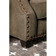 thumbnail image 3 of Furniture of America Velma Contemporary Chenille Nailhead Loveseat in Dark Brown, 3 of 6