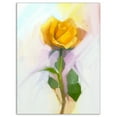 thumbnail image 2 of Design Art - Rose With Green Leaves Painting, 2 of 4