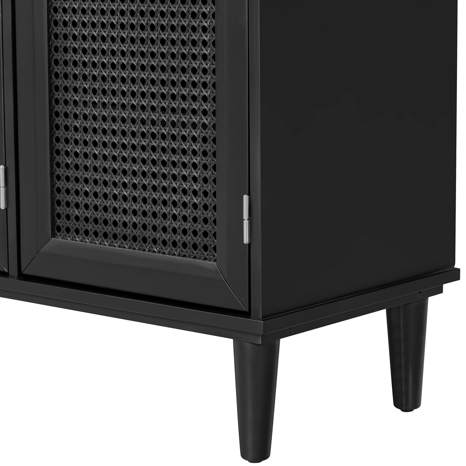 Kadyn Large Storage Space Sideboard, Floor Storage Cabinet for Living Room, Storage Sideboard Buffet Cabinet with Artificial Rattan Door, Black Kadyn Large Storage Space Sideboard, Floor Storage Cabinet for Living Room, Storage Sideboard Buffet Cabinet with Artificial Rattan Door, Black