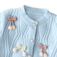 thumbnail image 4 of Suéter abrigo cárdigan de niña suéter de punto suéter de solapa grande suéter para niños chaqueta suéter para niños parte superior de poliéster, 4 of 7