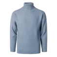 thumbnail image 1 of Gibobby Suéter para hombre Suéter de algodón trenzado con cuello redondo para hombre, suéter casual de manga larga para otoño(Azul,Grande), 1 of 5