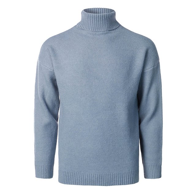 Gibobby Suéter para hombre Suéter de algodón trenzado con cuello redondo para hombre, suéter casual de manga larga para otoño(Azul,Grande)