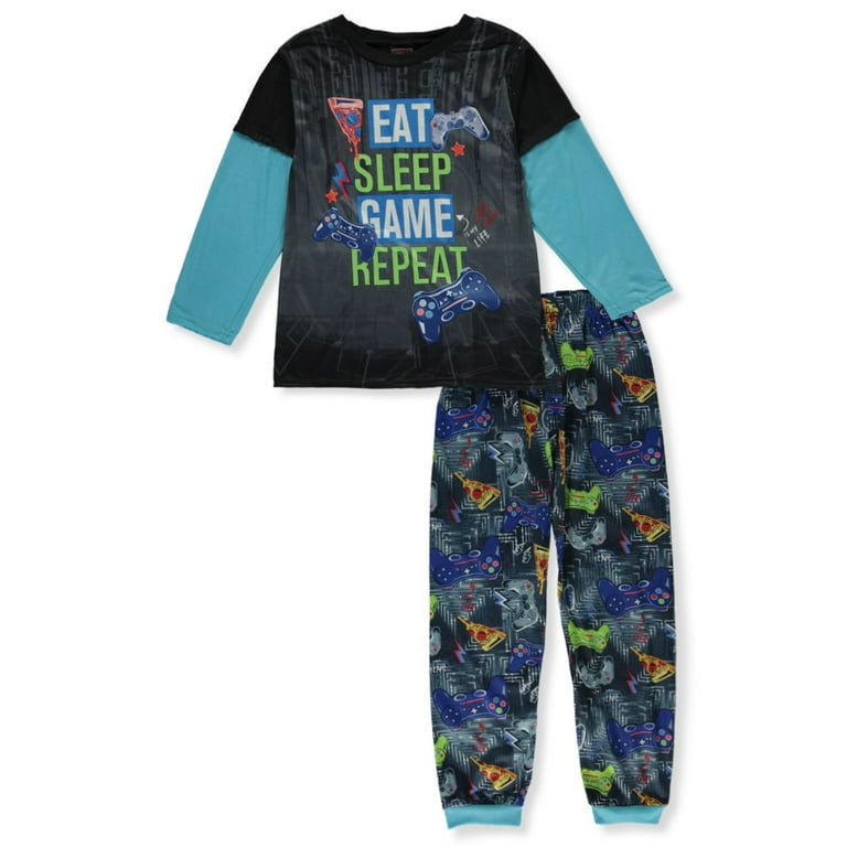 Quad Seven Boys 2 Piece Gamer Pajamas black multi 8 10 Big