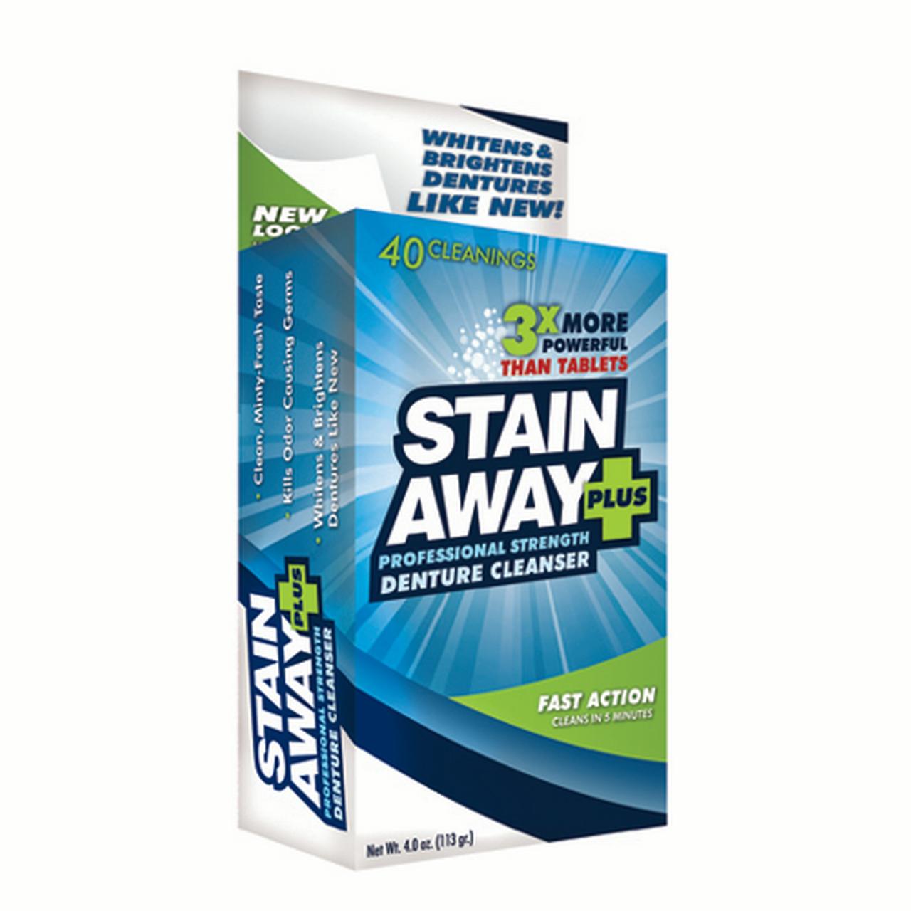 Stain Away Plus Denture Cleaner 4 Oz, 3 Pack