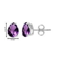 thumbnail image 3 of Mauli Jewels Ear Rings for Women 0.7 Carat 6x4 Pear Shape Amethyst Earrings Carat 14k White Gold 4-prong, 3 of 5