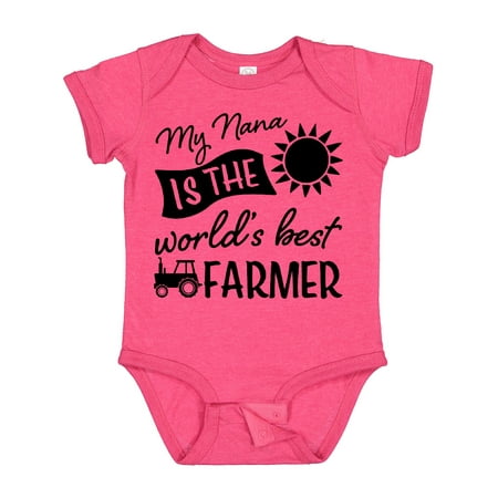 

Inktastic My Nana is the World s Best Farmer Tractor Design Gift Baby Boy or Baby Girl Bodysuit