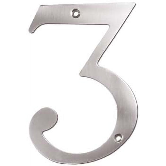 Deltana Rn6-3 6" Solid Brass Traditional House Number - Nickel