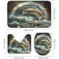 thumbnail image 3 of 4Pcs Colorful Ocean Dolphin Shower Curtain Sets, Bathroom Decor Set with Rugs, Bath Mat Sea Shell Rainbow Shower Curtain, 72 X 72 Inch, 3 of 8