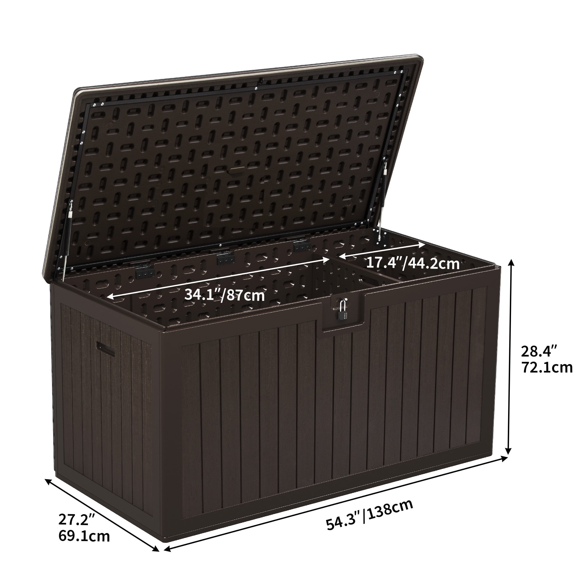 Yitahome  150 Gallon Large Resin Deck Box,Outdoor Waterproof Storage Box  for Yard