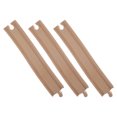 thumbnail image 1 of Homoyoyo 3Pcs Wood Train Track Connector Pieces Light Brown for Railway Accessories and Toy Model Vehicle Track, 1 of 8