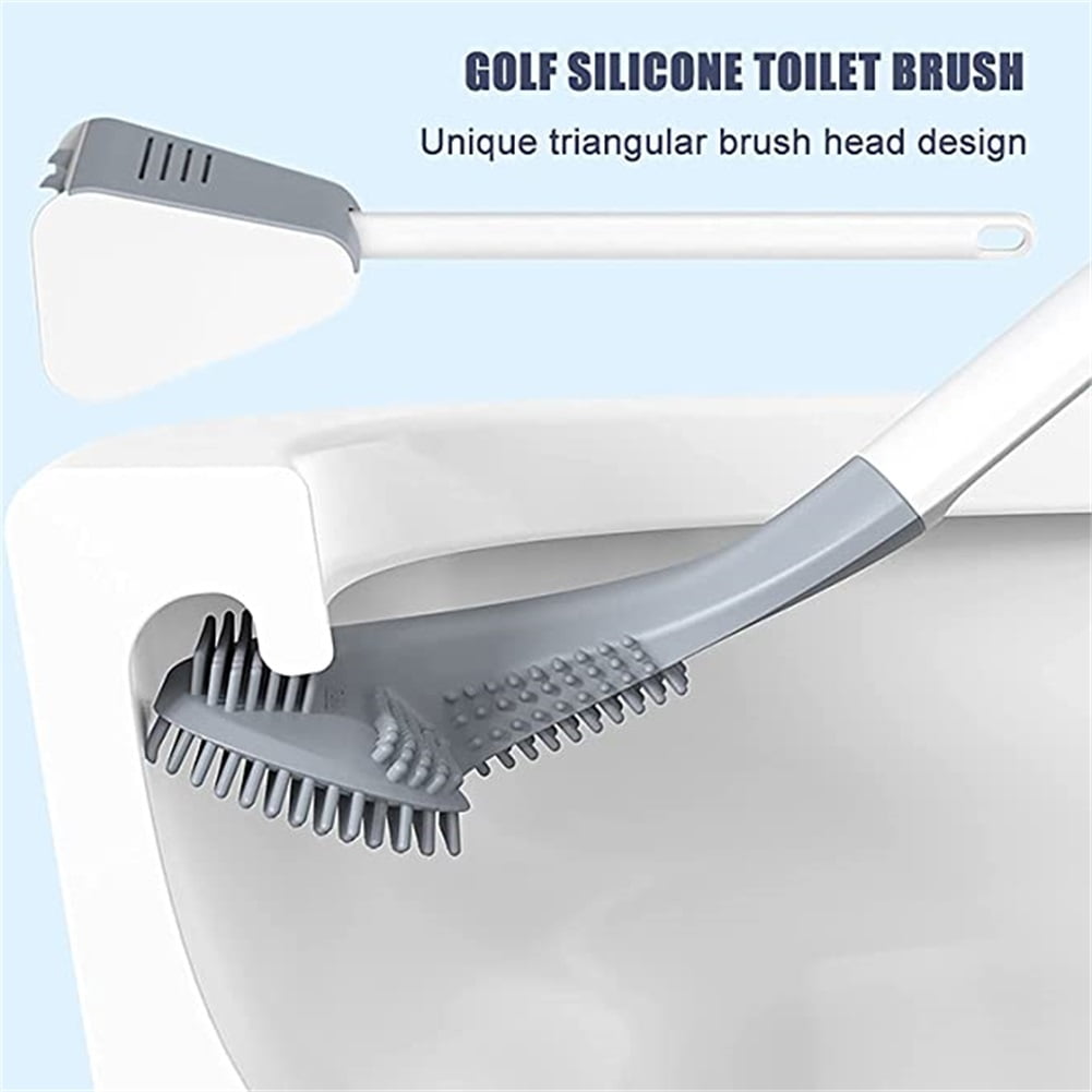 Kepooman 360°Flexible Deep Cleaning Silicone Toilet Bowl Brush, Long Handle Toilet Brush Head Toilet Cleaner Brush, Wall Mounted Without Drilling Quick Drying with Wall Hooks Sticky Hooks, White Kepooman 360°Flexible Deep Cleaning Silicone Toilet Bowl Brush, Long Handle Toilet Brush Head Toilet Cleaner Brush, Wall Mounted Without Drilling Quick Drying with Wall Hooks Sticky Hooks, White