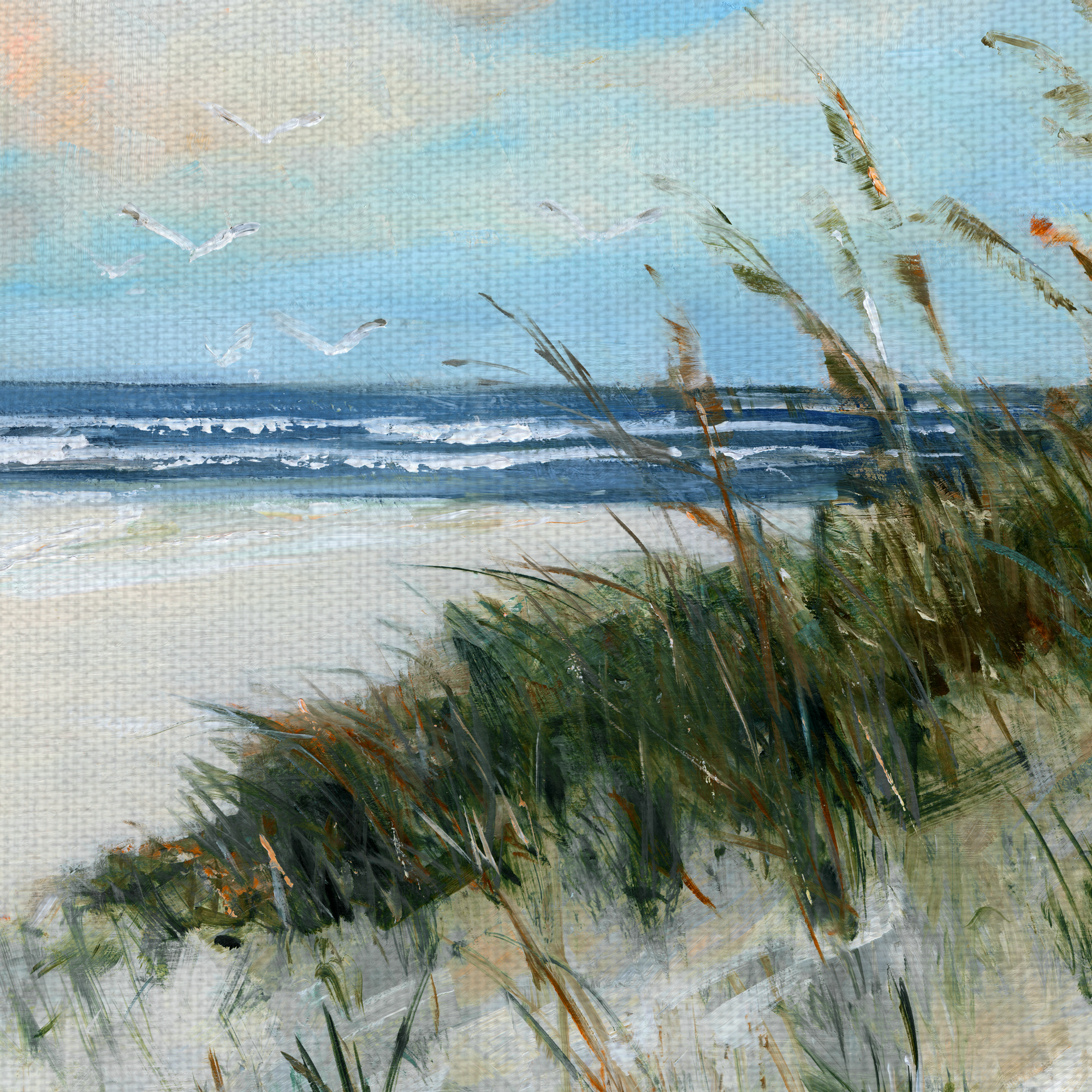 Fine Art Canvas Oak Island Sunrise Beach Sail by Sally Swatland Canvas Art Print